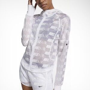 Nike Air Windbreaker Hoodie Womens XL Long Sleeve Full Zip White AQ5226-100